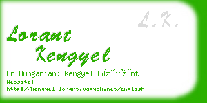 lorant kengyel business card